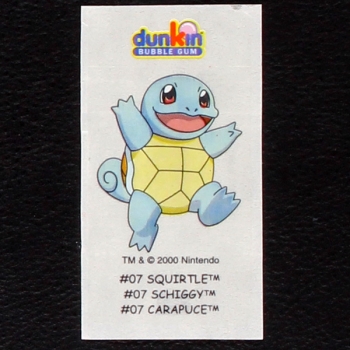Squirtle Pokemon 2000 No. 7 dunkin Bubble Gum Sticker