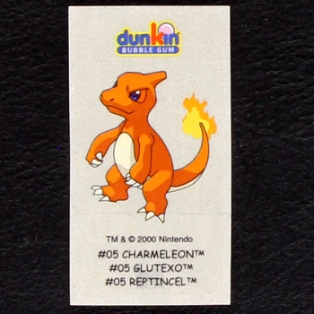 Charmeleon Pokemon 2000 No. 5 dunkin Bubble Gum Sticker