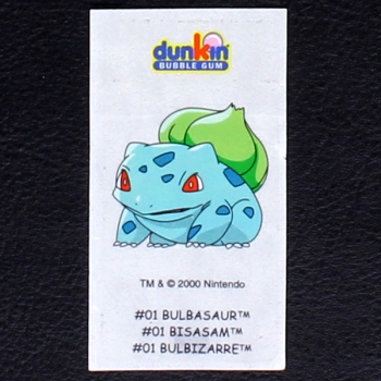 Bulbasaur Pokemon 2000 No. 1 dunkin Bubble Gum Sticker