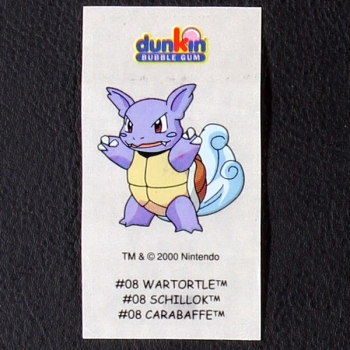 Wartortle Pokemon 2000 No. 8 dunkin Bubble Gum Sticker