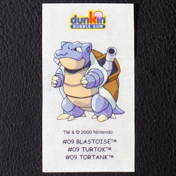 Blastoise Pokemon 2000 No. 9 dunkin Bubble Gum Sticker