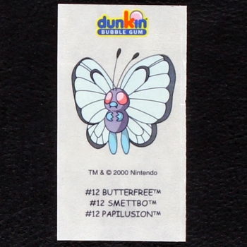 Butterfree Pokemon 2000 No. 12 dunkin Bubble Gum Sticker