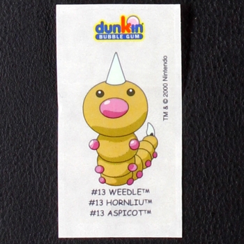Weedle Pokemon 2000 No. 13 dunkin Bubble Gum Sticker
