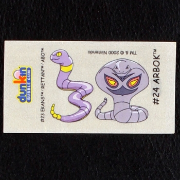 Arbok Pokemon 2000 No. 24 dunkin Bubble Gum Sticker