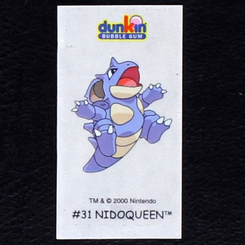 Nidoqueen Pokemon 2000 No. 31  dunkin Bubble Gum Sticker