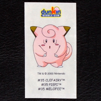 Clefairy Pokemon 2000 No. 35 dunkin Bubble Gum Sticker