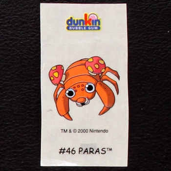 Paras Pokemon 2000 No. 46 dunkin Bubble Gum Sticker