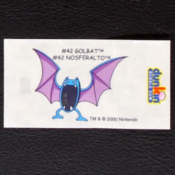 Golbat Pokemon 2000 No. 42 dunkin Bubble Gum Sticker