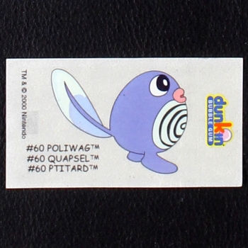 Poliwag Pokemon 2000 No. 60 dunkin Bubble Gum Sticker