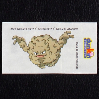 Graveler Pokemon 2000 No. 75 dunkin Bubble Gum Sticker