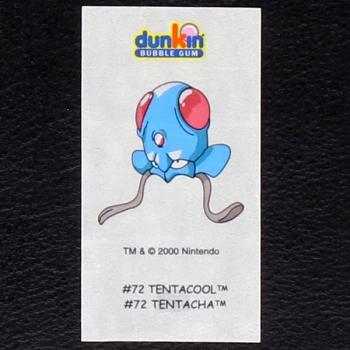 Tentacool Pokemon 2000 No. 72 dunkin Bubble Gum Sticker
