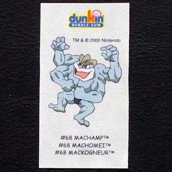 Machamp Pokemon 2000 No. 68 dunkin Bubble Gum Sticker