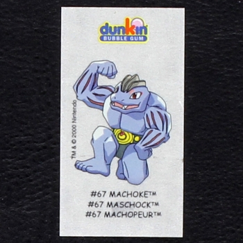 Machoke Pokemon 2000 No. 67 dunkin Bubble Gum Sticker