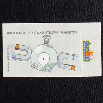Magnemite Pokemon 2000 No. 81 dunkin Bubble Gum Sticker