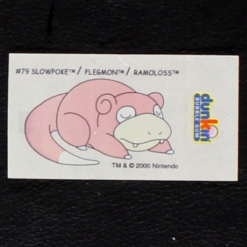 Slowpoke Pokemon 2000 No. 79 dunkin Bubble Gum Sticker