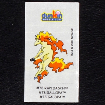 Rapidasch Pokemon 2000 No. 78 dunkin Bubble Gum Sticker
