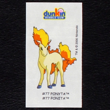 Ponyta Pokemon 2000 No. 77 dunkin Bubble Gum Sticker