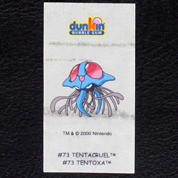 Tentacruel Pokemon 2000 No. 73 dunkin Bubble Gum Sticker