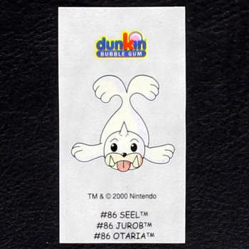 Seel Pokemon 2000 No. 86 dunkin Bubble Gum Sticker