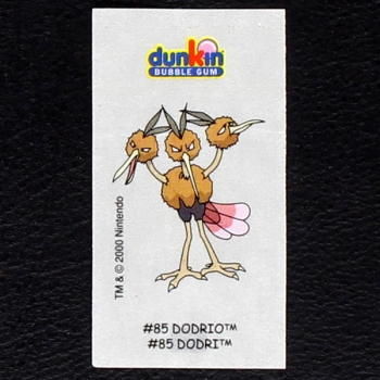 Dodrio Pokemon 2000 No. 85 dunkin Bubble Gum Sticker