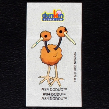 Doduo Pokemon 2000 No. 84 dunkin Bubble Gum Sticker