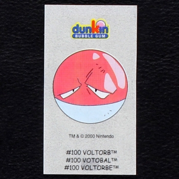 Voltorb Pokemon 2000 No. 100 dunkin Bubble Gum Sticker