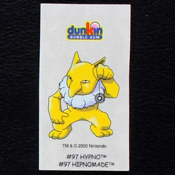 Hypno Pokemon 2000 No. 97 dunkin Bubble Gum Sticker