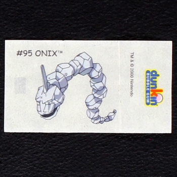 Onix Pokemon 2000 No. 95 dunkin Bubble Gum Sticker