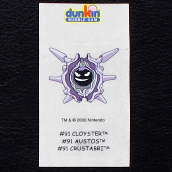 Cloyster Pokemon 2000 No. 91 dunkin Bubble Gum Sticker