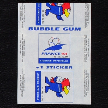 France 98 Fleer Bubble Gum - Wrapper