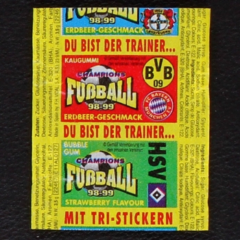 Champions Fußball 98 Vidal Bubble Gum - Wrapper
