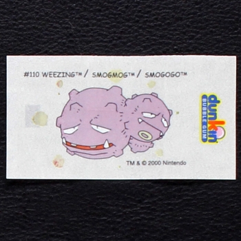 Weezing Pokemon 2000 No. 110 dunkin Bubble Gum Sticker