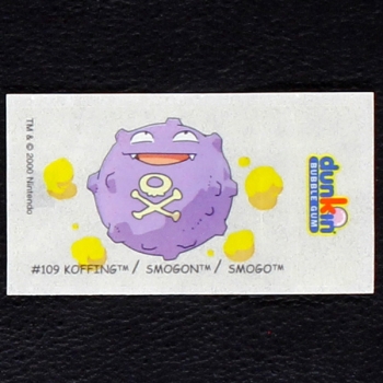 Koffing Pokemon 2000 No. 109 dunkin Bubble Gum Sticker