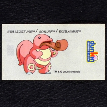 Lickitung Pokemon 2000 No. 108 dunkin Bubble Gum Sticker