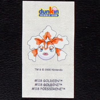 Goldeen Pokemon 2000 No. 118 dunkin Bubble Gum Sticker