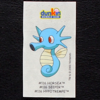 Horsea Pokemon 2000 No. 116 dunkin Bubble Gum Sticker