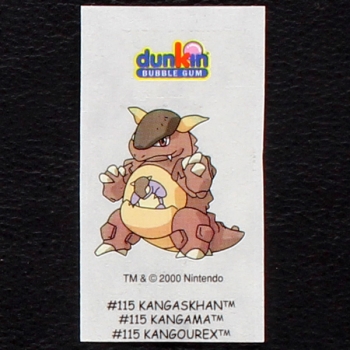Kangaskhan Pokemon 2000 No. 115 dunkin Bubble Gum Sticker