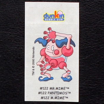 Mr.Mime Pokemon 2000 No. 122 dunkin Bubble Gum Sticker