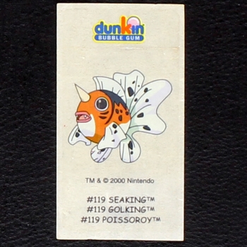 Seaking Pokemon 2000 No. 119 dunkin Bubble Gum Sticker