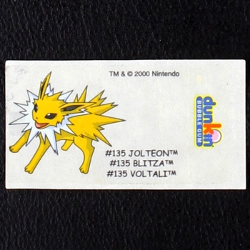 Jolteon Pokemon 2000 No. 135 dunkin Bubble Gum Sticker