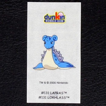 Lapras Pokemon 2000 No. 131 dunkin Bubble Gum Sticker