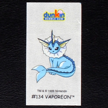 Vaporeon Pokemon 2000 No. 134 dunkin Bubble Gum Sticker