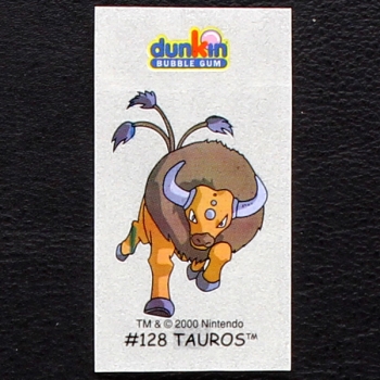 Tauros Pokemon 2000 No. 128  dunkin Bubble Gum Sticker
