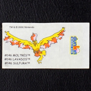 Moltres Pokemon 2000 No. 146 dunkin Bubble Gum Sticker