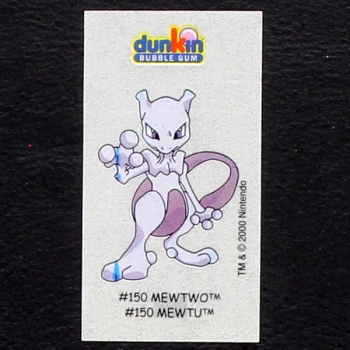 Mewtwo Pokemon 2000 No. 150 dunkin Bubble Gum Sticker