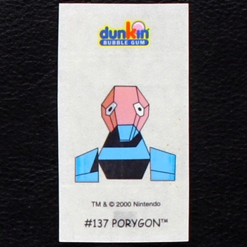 Porygon Pokemon 2000 No. 137 dunkin Bubble Gum Sticker