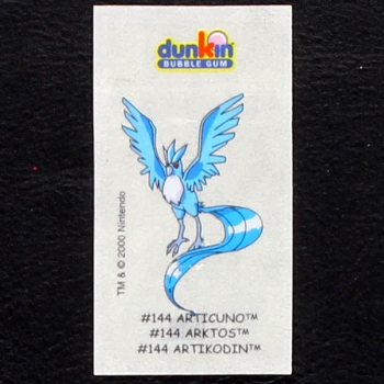 Articuno Pokemon 2000 No. 144 dunkin Bubble Gum Sticker