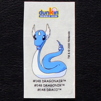 Dragonair Pokemon 2000 No. 148 dunkin Bubble Gum Sticker