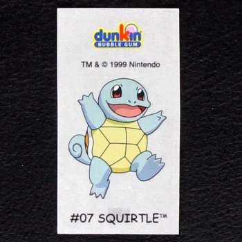 Squirtle Pokemon 1999 No. 7 dunkin Bubble Gum Sticker