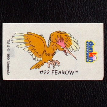 Fearow Pokemon 1999 No. 22 dunkin Bubble Gum Sticker